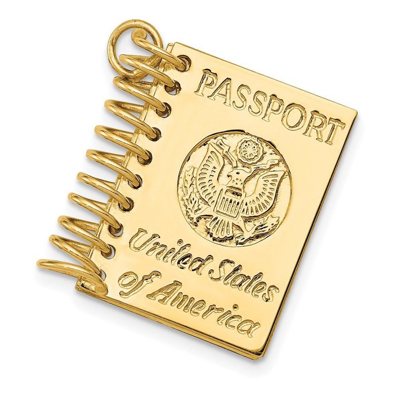 14k 3D Passport Opens Charm_voghion.com