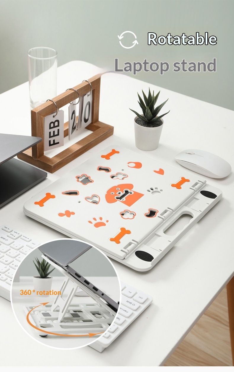 Supporto per laptop NeoGear Cartoon con regolazione dell'altezza, supporto girevole per ufficio e scrivania, previene l'affaticamento del collo per gli studenti_voghion.com