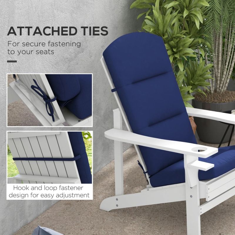 X Piece Fire Inch Cushions 2 20.5 Seat, Adirondack X Outsunny Outdoor Ties With Chair Back, For Cushions, Pit 59 Chairs Chair 2_voghion.com