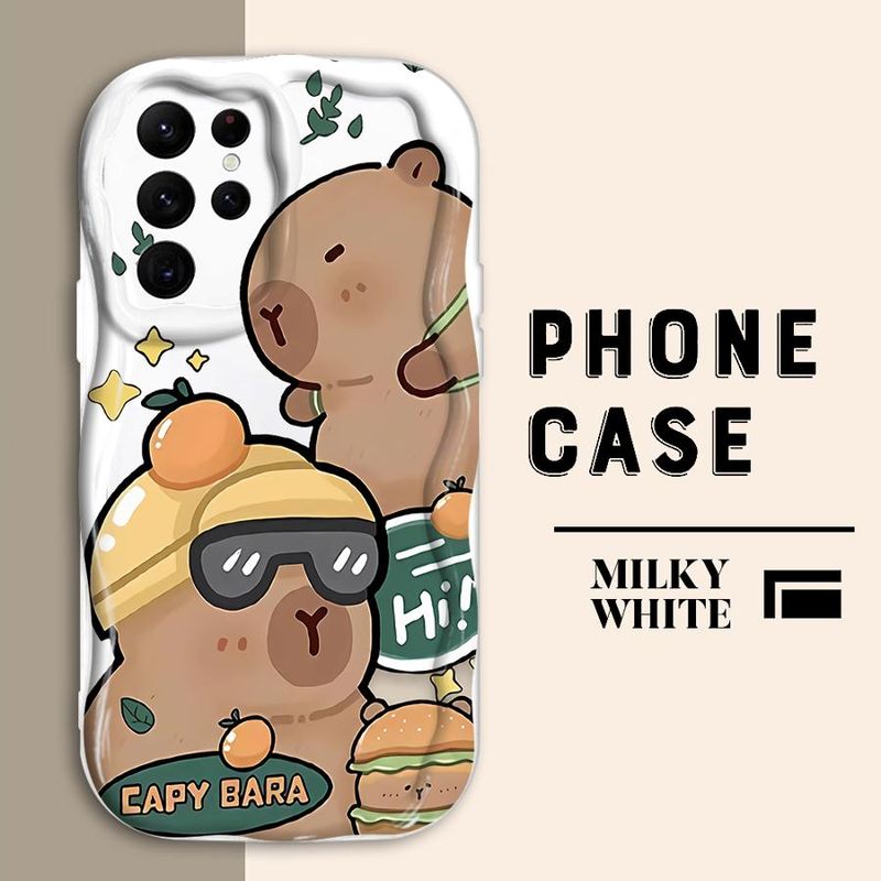 Grappige Capybara schattige telefoonhoes voor Samsung Galaxy S20 FE S23 FE S22 Plus S24 S25 Ultra S21 S23 S25 Ultra S25 Plus zachte hoes_voghion.com