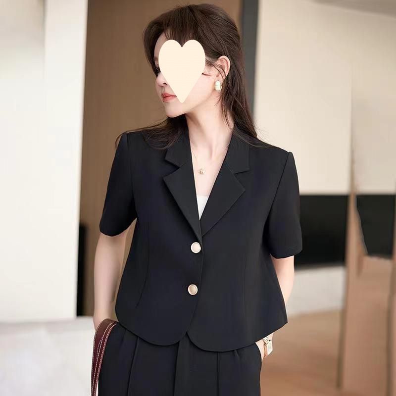 Petite Women's 2025 New Summer Sleeve Commuter Single Piece High-End Short Blazer_voghion.com