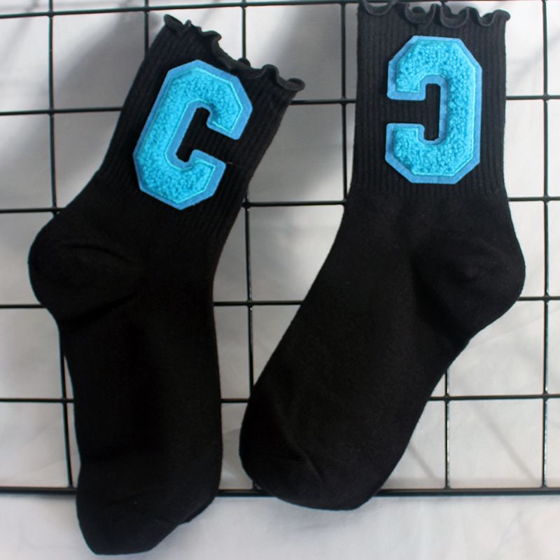 Socks New Style Fungus Lace Women's Socks Plush Big C Socks Women's High Elastic Student Sports Mid Tube Socks Sweat Absorbent Cotton Socks Trendy_voghion.com