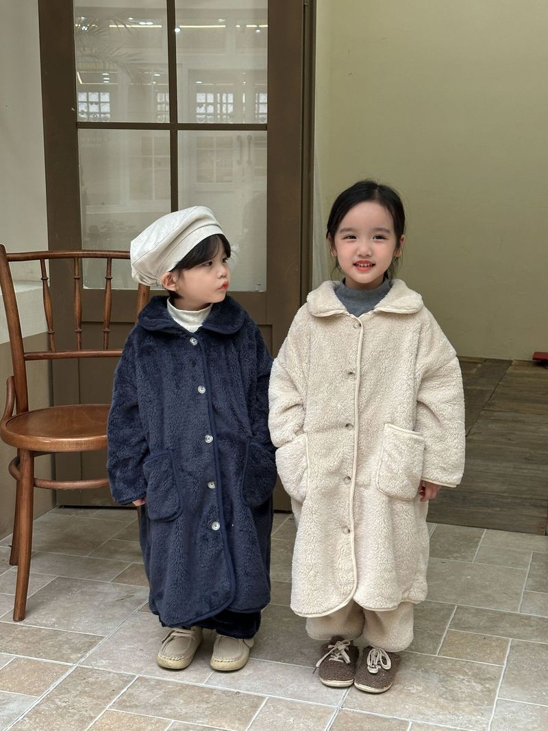 Pijamas de franela para niños, camisón largo de otoño/invierno para bebés, conjunto de ropa de casa de terciopelo Coral para niños y niñas_voghion.com