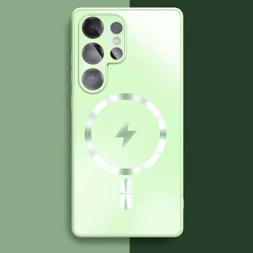 Thin Frosted Matte Car Magnetic Case For Samsung S25 S24 S23 Ultra Plus Glass Lens Protector Shockproof Cover_voghion.com