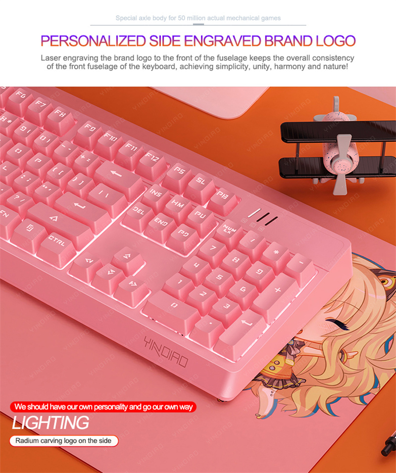 K wired New key detachable panel real mechanical ke hybrid white backlit green axis USB interface g_voghion.com