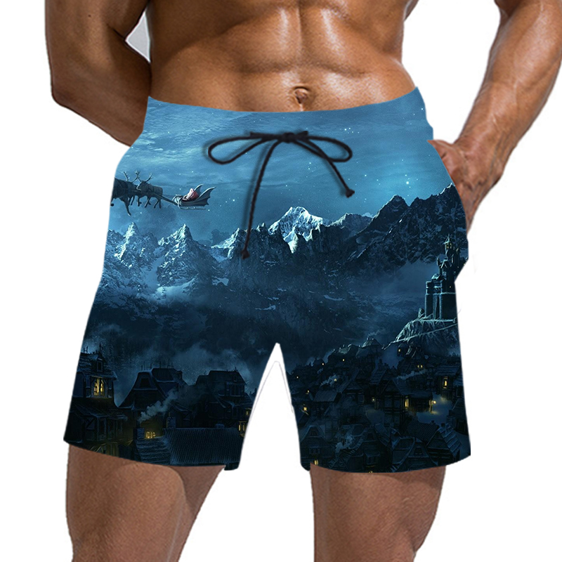 3D-Shorts, Sommer, neue, schnell trocknende Strand-Badeshorts, Herren-Hip-Hop-Shorts, Strandbekleidung_voghion.com
