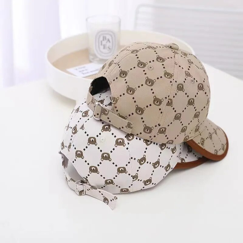 Weiß Kahki Neue Mode Baby Cartoon Kinder Baumwolle Baseball Cap Säugling Kleinkind Einstellbare Snapback Hut Für 2 Stil_voghion.com