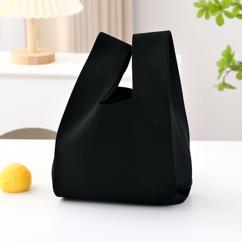 per le donne 2025 nuova borsa a mano lavorata a maglia in stile coreano, borsa da polso versatile in tinta unita_voghion.com