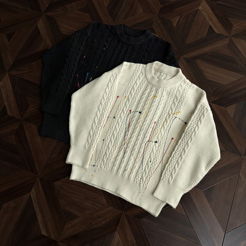 Streetwear Graphic Sweater – Oversized Drop Shoulder Pullover With Artistic Print_voghion.com