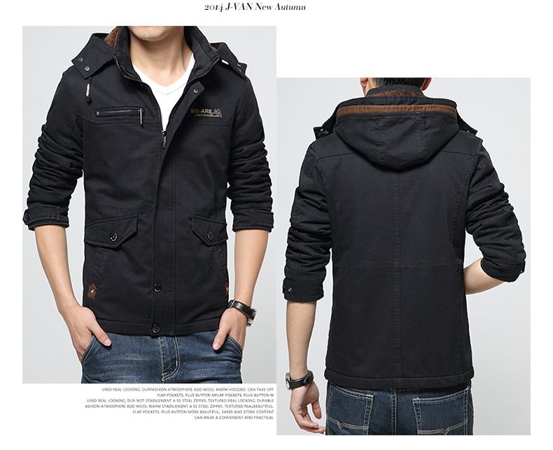 Direkte Lieferung von Winter-Herrenjacken mit Samt und Verdickung ab Werk für schlanke, mittellange einfarbige Kapuzenjacken für junge Männer im Großhandel_voghion.com