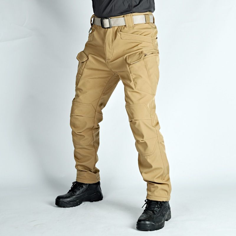 Thermo-Cargohose für Herren im Winter – Fleecegefütterte taktische Softshellhose für Outdoor-Sportarten (X7-Serie, Grau/Braun/Camouflage/Schwarz/Khaki, Größen S-4XL)_voghion.com