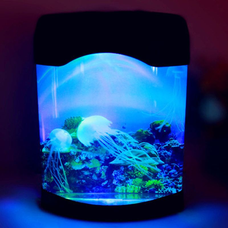 Maneter Tank Light LED Färgglada Akvarium Nattlampor Sängbordslampa Barnlampa Dekorativa Lampor_voghion.com