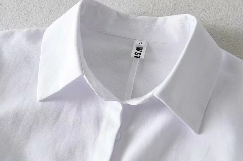 Gonna camicia colorata, cardigan incrociato a quadri autunnali, camicia bianca monopetto a maniche lunghe con risvolto in cotone temperamento da pendolarismo_voghion.com