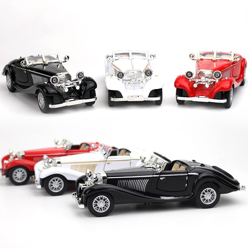 1:28 Liga Clássico Carro Vintage 500K Modelo de Carro Estático Coleção Presente Bolo Enfeite_voghion.com