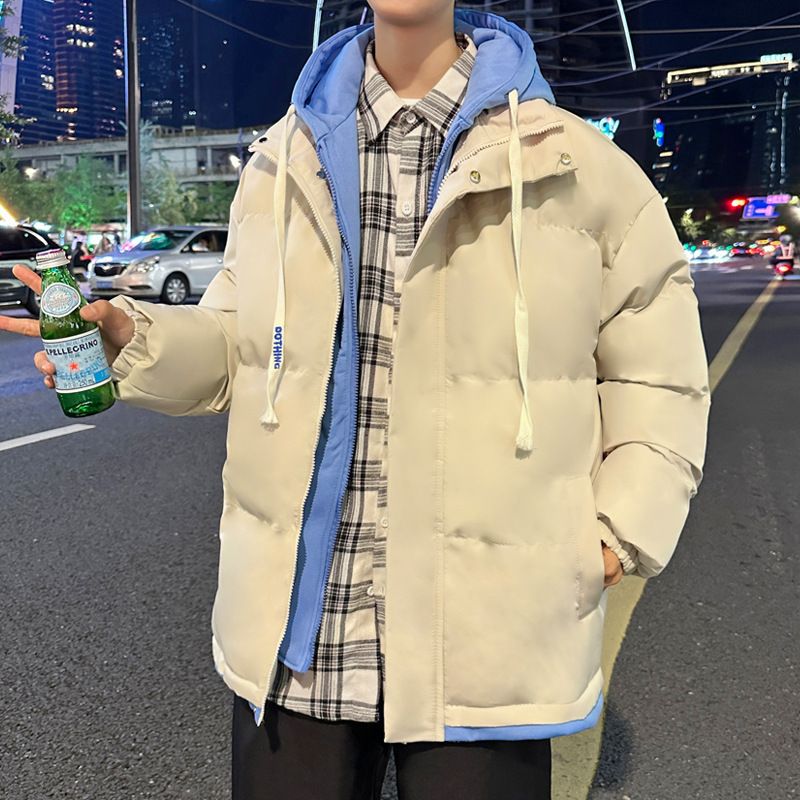 2024 New Two-Piece Jacket For Men, Thickened Men's Cotton Coat, Hooded Puffer Jacket, Loose Fit, Plus Size_voghion.com