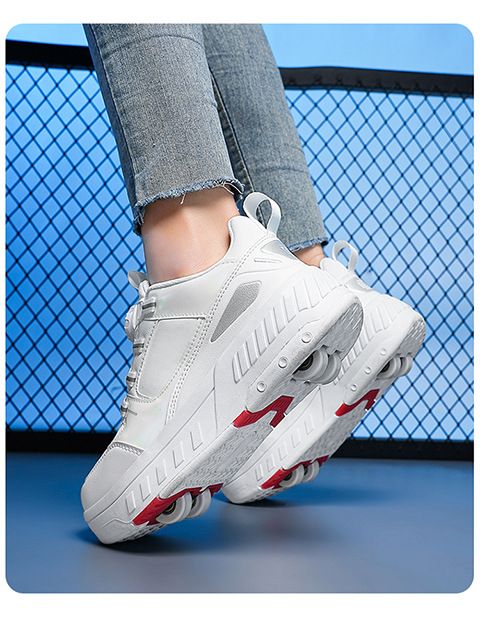 Roller Skates, Double Row Wheels, Deformed Shoes, Wheel Shoes, Roller Skates, Four Wheel Skates, Double Row Wheels For Children And Teenagers_voghion.com