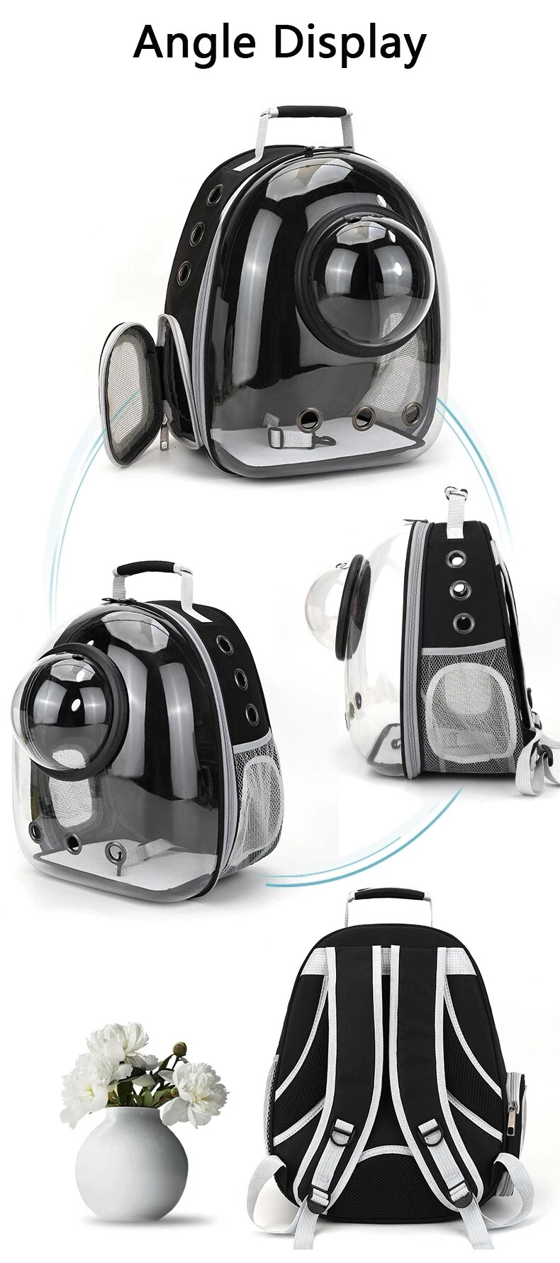 Pet Cat Carrying Bag Space Pet Backpacks Breathable Portable Transparent Backpack Puppy Dog Transport Carrier Space Capsule Bags_voghion.com