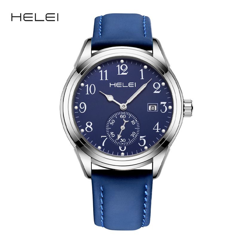 HELEI New Men's Watch Fashion Quartz Wristwatch Single Calendar Display_voghion.com