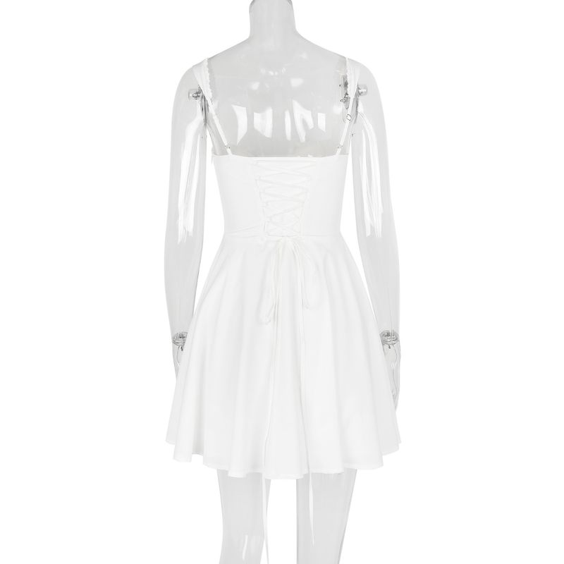 Varrukateta naiste temperamentne Camisole pitsist seljata kleit_voghion.com