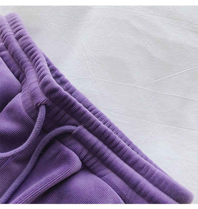 678 (Mi Ni Composite Super) Sporthose für Damen im Herbst und Winter, verdickte, enge Hose aus Samt, weite Beine,_voghion.com