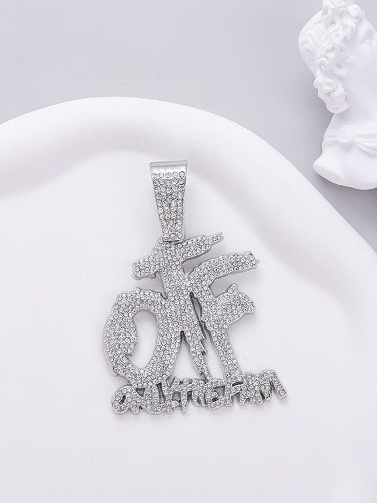 Hip hop source full diamond stitching letter OTF pendant accessories punk hipster rap Cuban long necklace_voghion.com