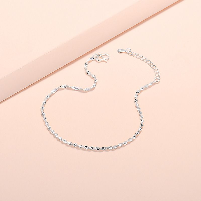Sparkling Fashion Versatile Cauliflower Chain Anklet Simple Fresh Style_voghion.com