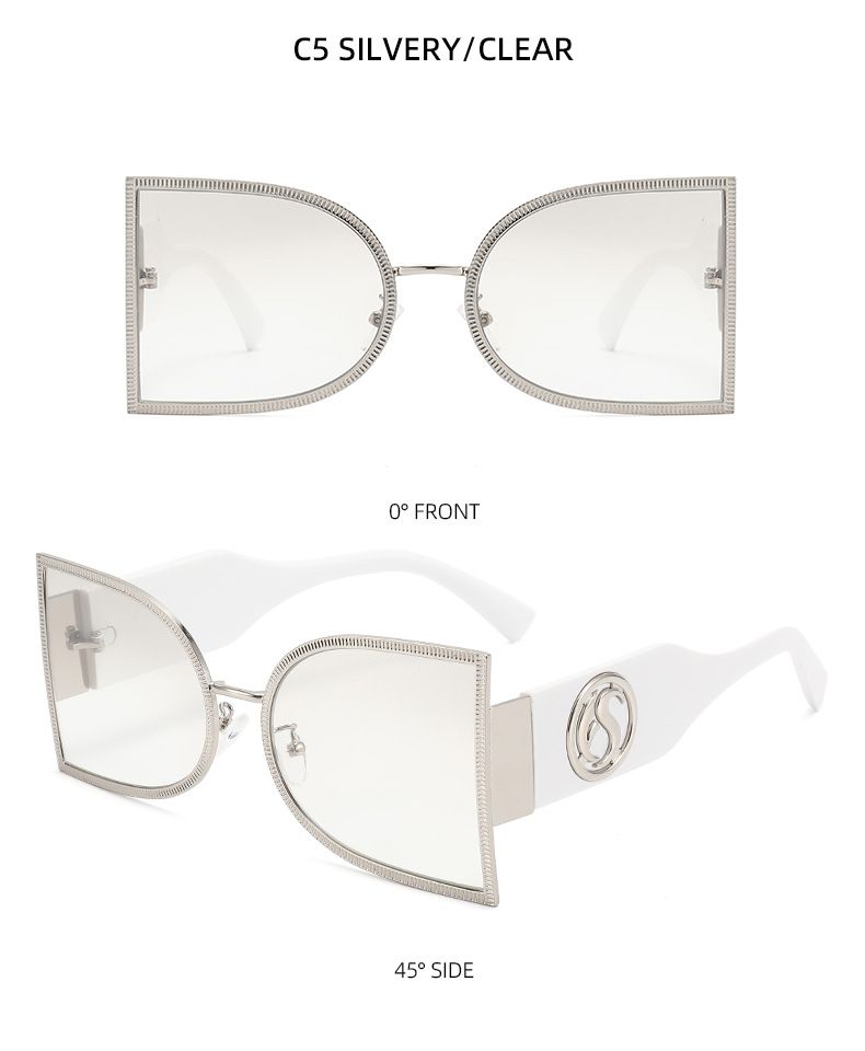 Ochelari de soare mici, cu ramă metalică semicirculară de înaltă calitate, la modă și versatili, pentru fotografiere stradală, T1301_voghion.com