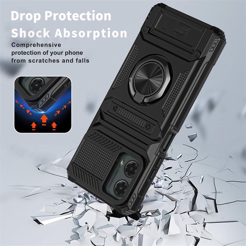 Hülle Fusion Pro mit magnetischem Kartenhalter und gedrehtem Ringständer für Motorola Edge 50 Ultra Cover_voghion.com
