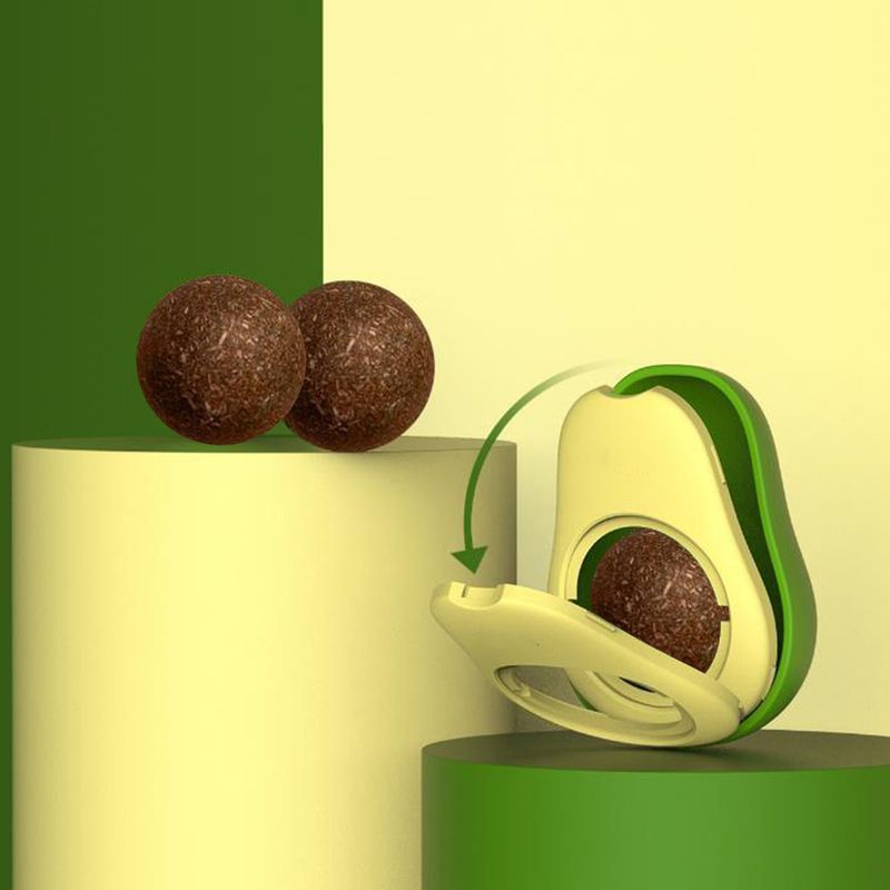 Guangying Katzenspielzeug, kreatives Zahnreinigungsspielzeug, rotierender Avocado-Katzenminze-Ball, Katzen-Kauspielzeug, Heimtierbedarf_voghion.com