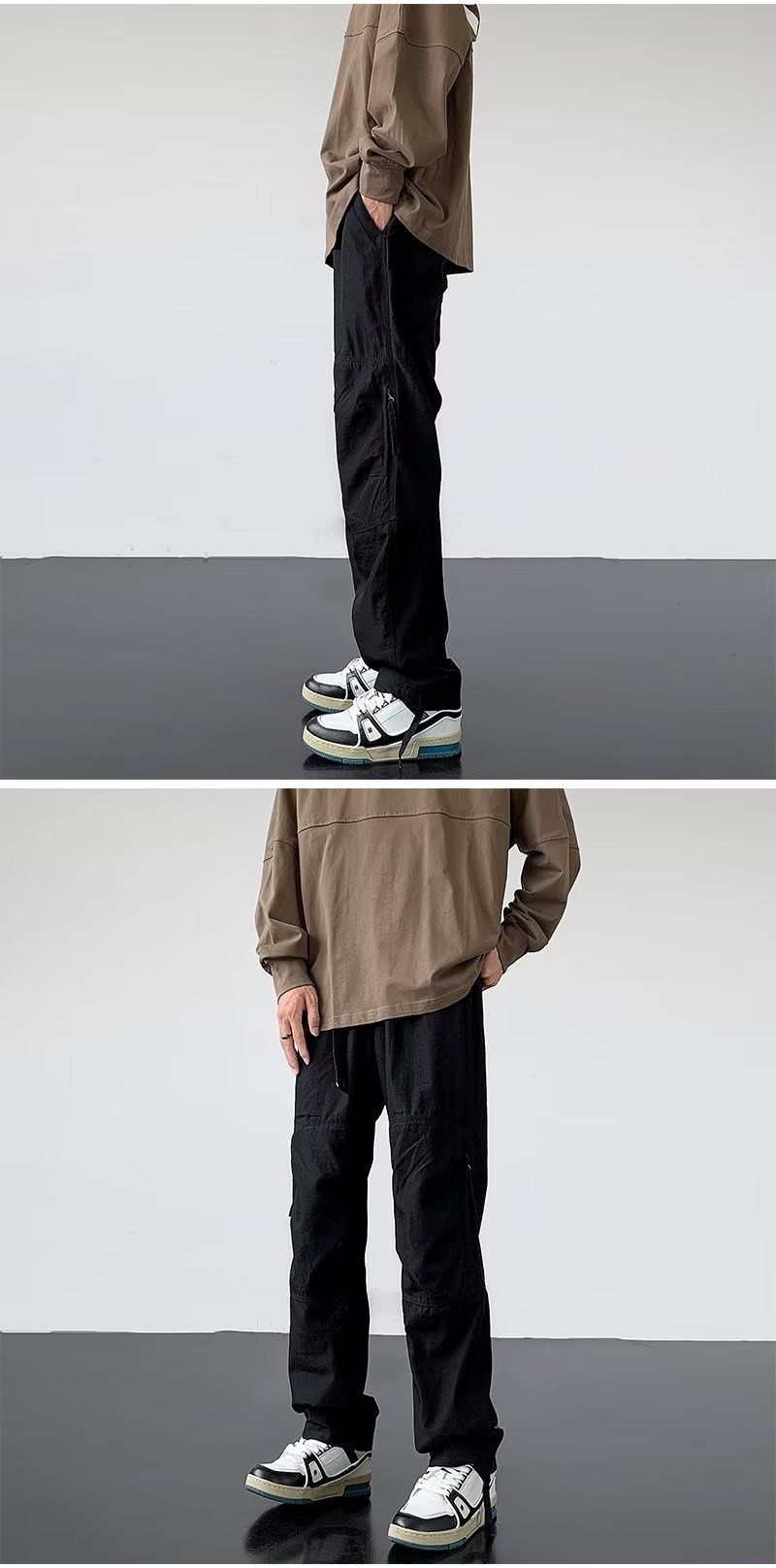 001 American Style Military Green Cargo For Men, Autumn Waterproof Functional Tactical With Side Zippers, Professional_voghion.com