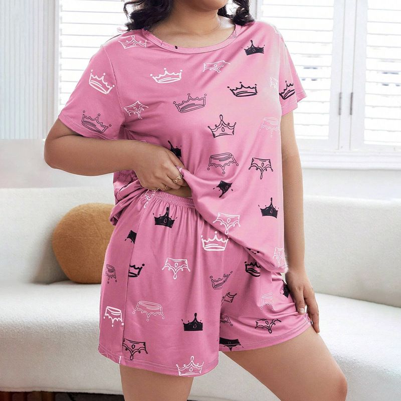 Underwear & Sleepwears Supply Of Thin For Women Summer New Loose T Shirt Shorts Plus Fat Large Size Home Clothes Suit_voghion.com