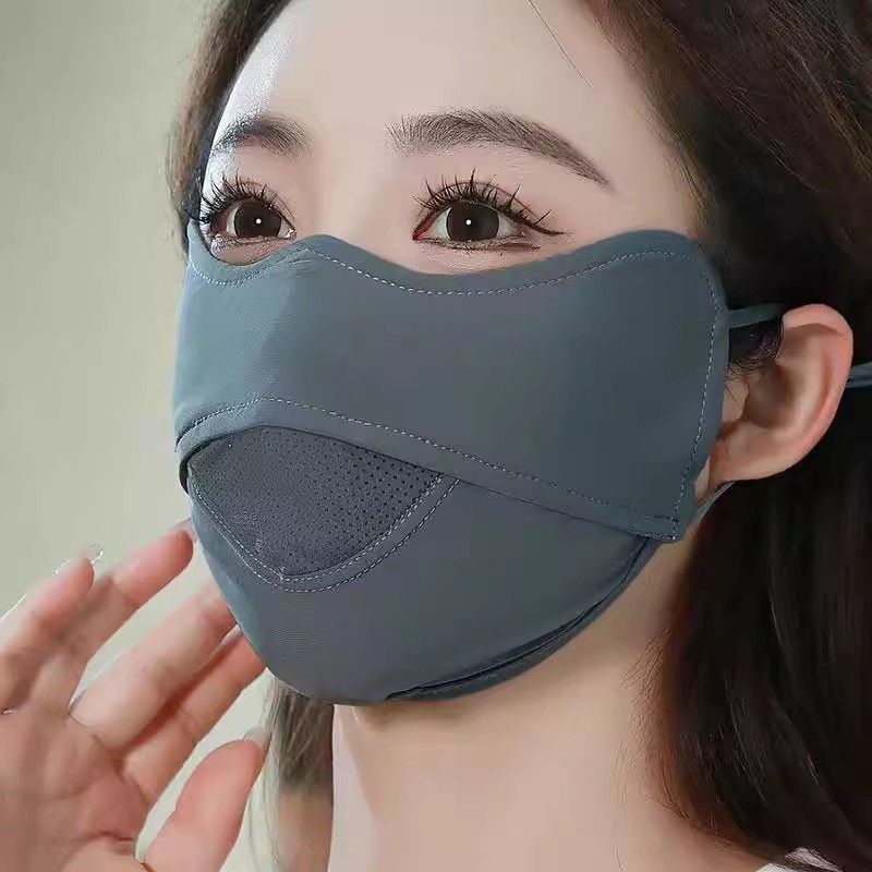 Kadınlar İçin Buz İpek Maske, Sıcak İlkbahar Yaz File Nefes Alabilen Göz Tam Yüz Örtüsü, Bisiklet ve Sürüş İçin, Açık Hava Güneşi_voghion.com