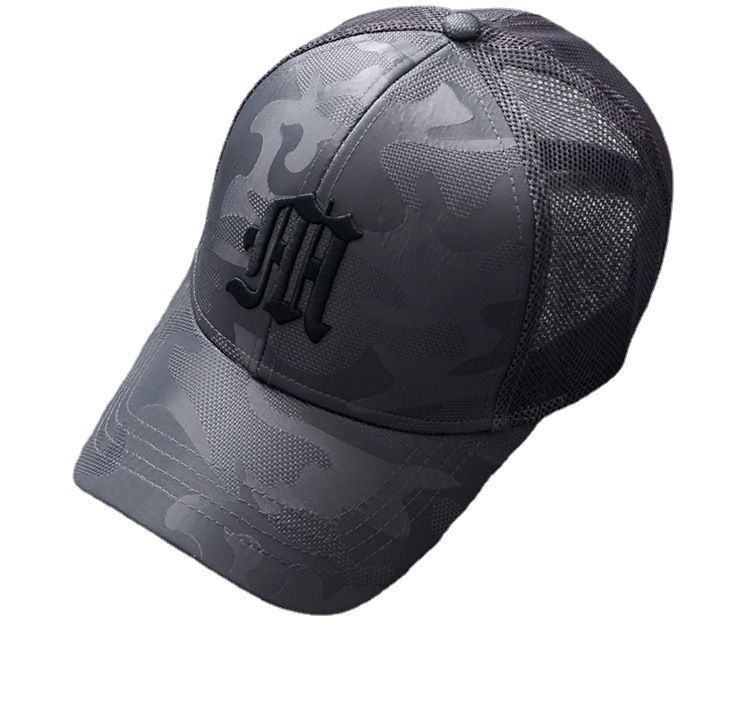 New Embroidered Camo for Men's Korean Baseball Summer Mesh Versatile Breathable Duck Tongue Hat_voghion.com