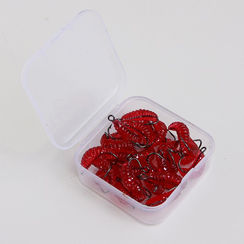 Lure With Hook Bread Worm 20mm 0.45g Bionic Hooked Maggot Soft Bait Set_voghion.com