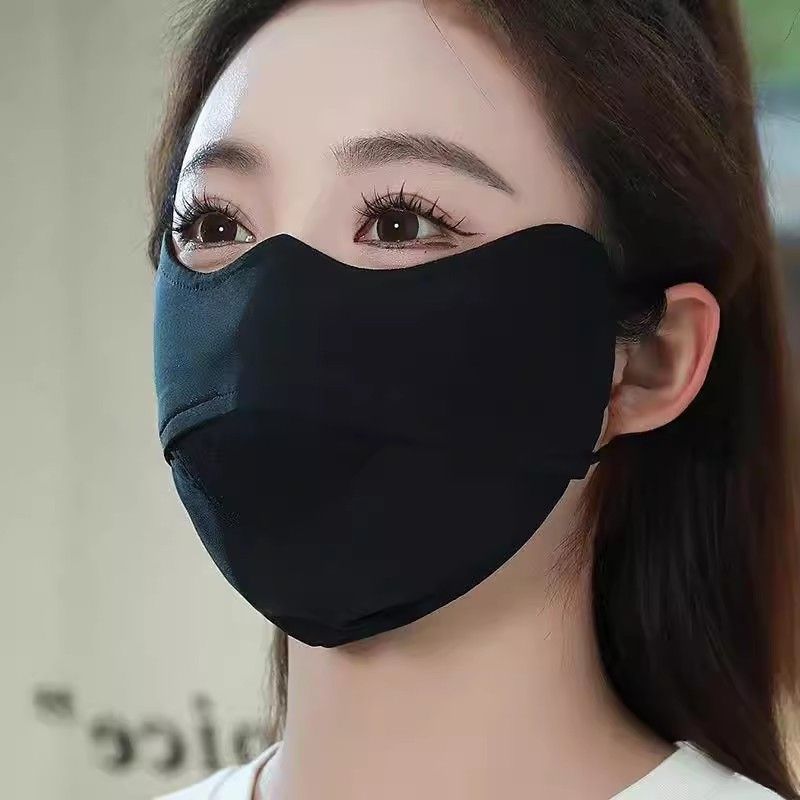 Kadınlar İçin Buz İpek Maske, Sıcak İlkbahar Yaz File Nefes Alabilen Göz Tam Yüz Örtüsü, Bisiklet ve Sürüş İçin, Açık Hava Güneşi_voghion.com
