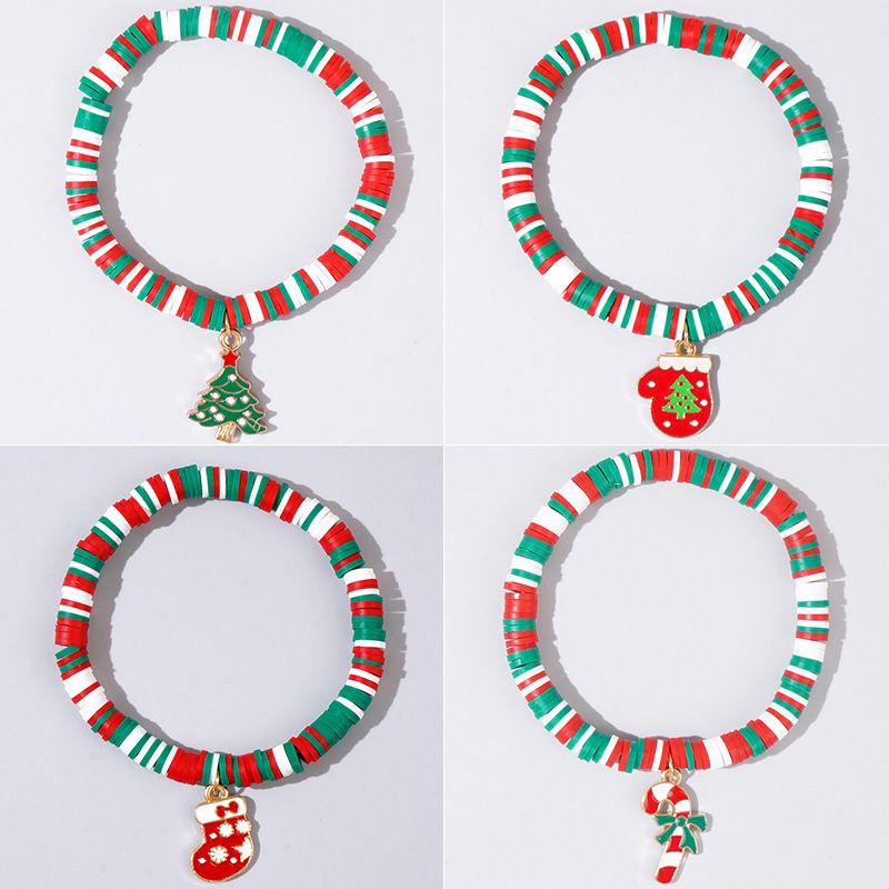 Ornamenti transfrontalieri europei e americani Braccialetto di perline di argilla morbida colorata per donne Guanti per albero di Natale Calzini_voghion.com