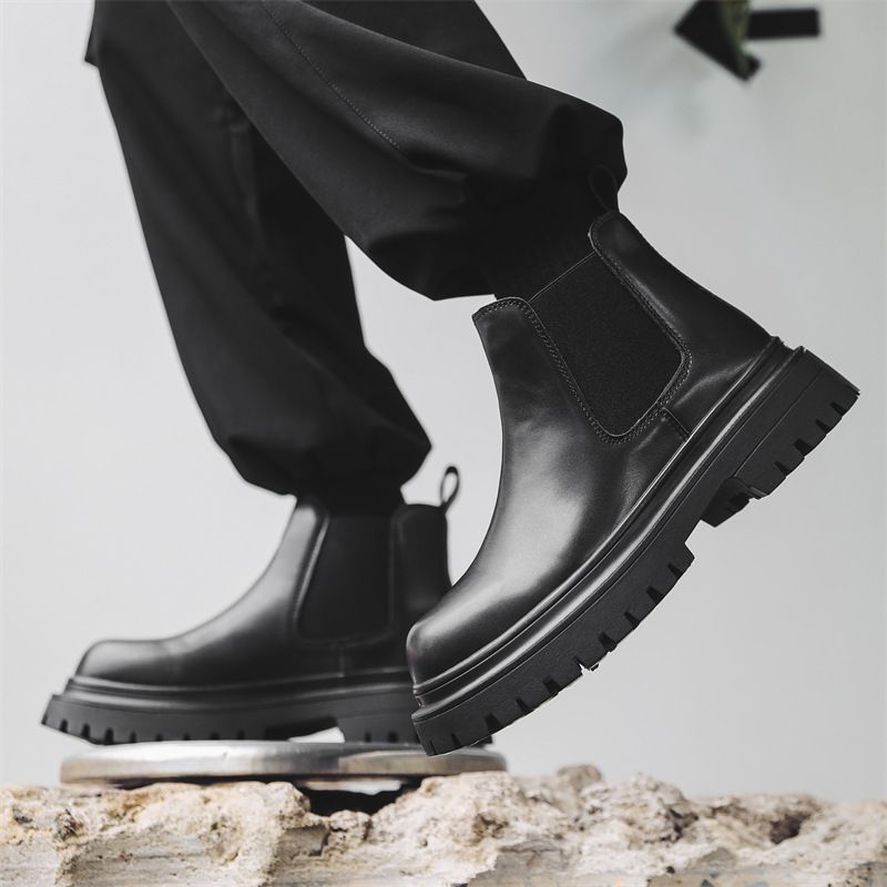 Thick-soled Heightening Retro Martin Boots Blue Casual Boots_voghion.com