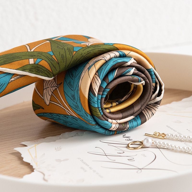 Gift Box 100% Mulberry Silk 2024 Four Seasons Ancient Architecture Printed Thin Luxury Women's Scarf_voghion.com