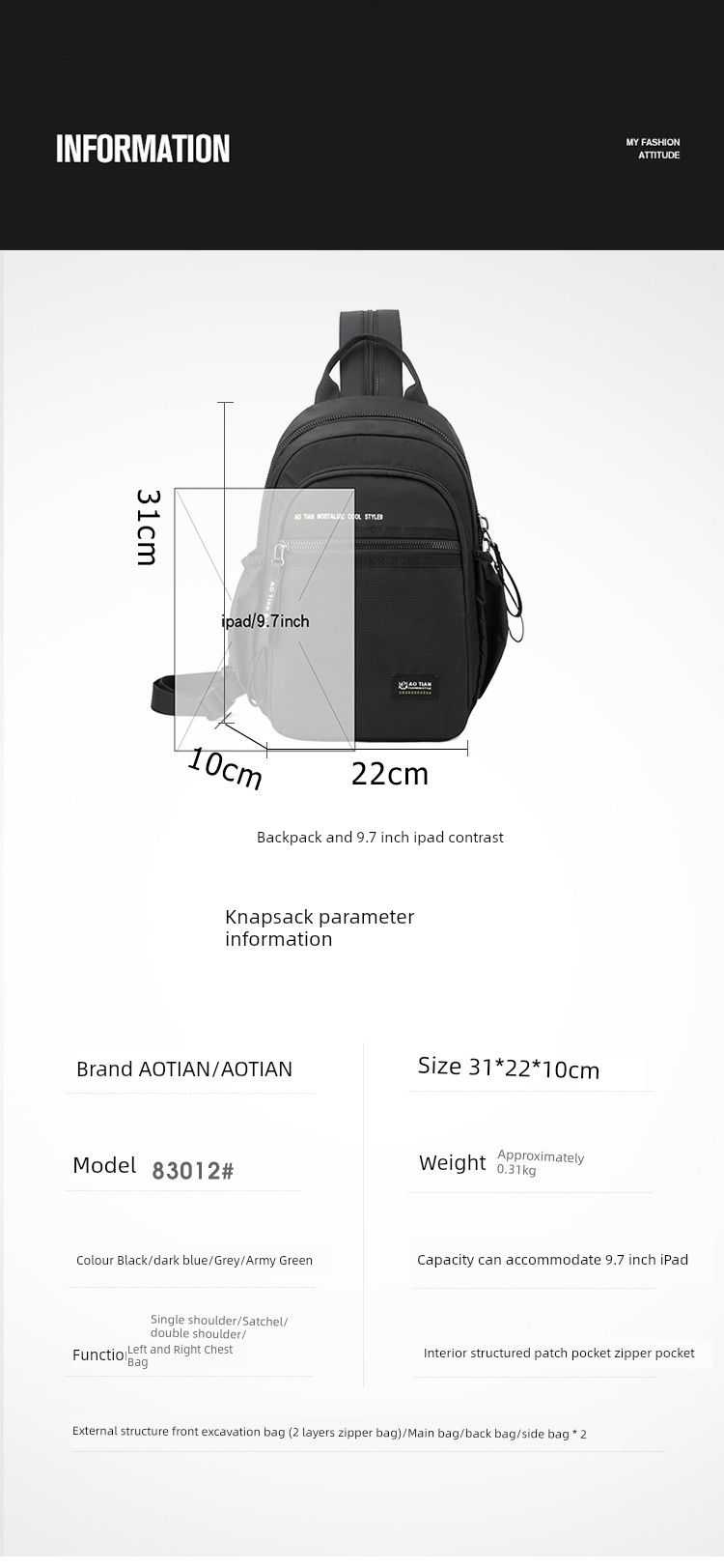 Travel Small Mini Lightweight Casual Black Backpack_voghion.com