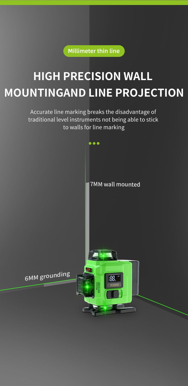 Livello laser autolivellante 4D a 16 linee con display digitale – Laser a linee incrociate ad alta precisione per edilizia, carpenteria, installazione di piastrelle_voghion.com