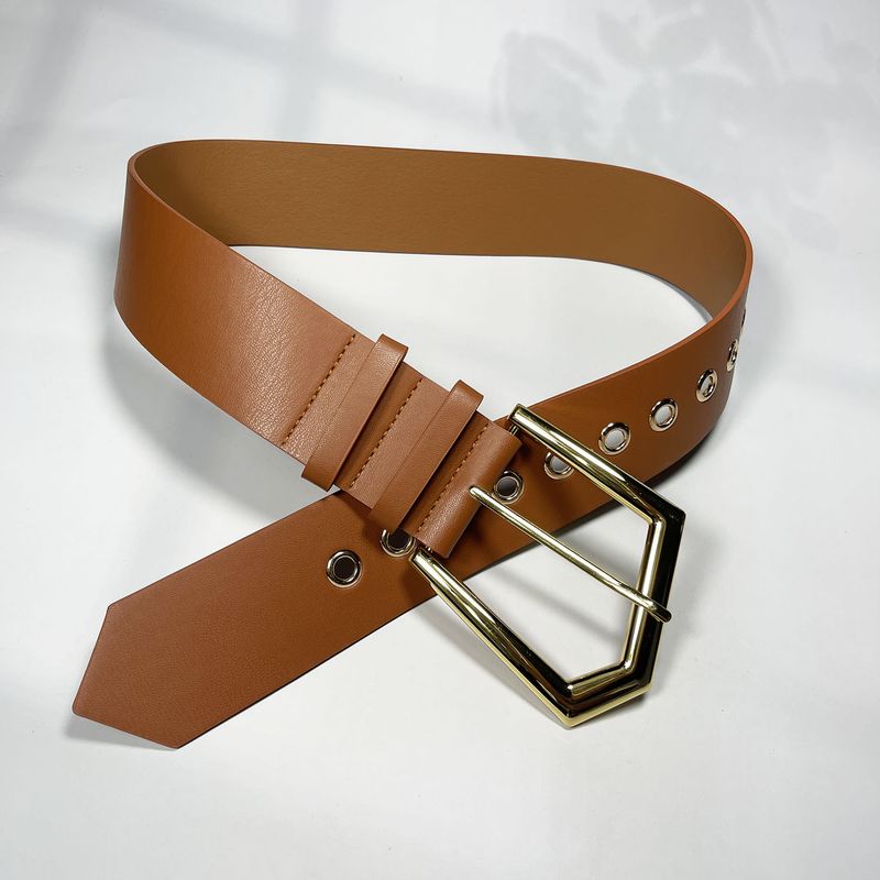 Elastischer Pin, breiter, großer Metallschnallen-Stretch, vielseitiger Anzug, Jacke, Mantel, einfacher Taillengürtel_voghion.com