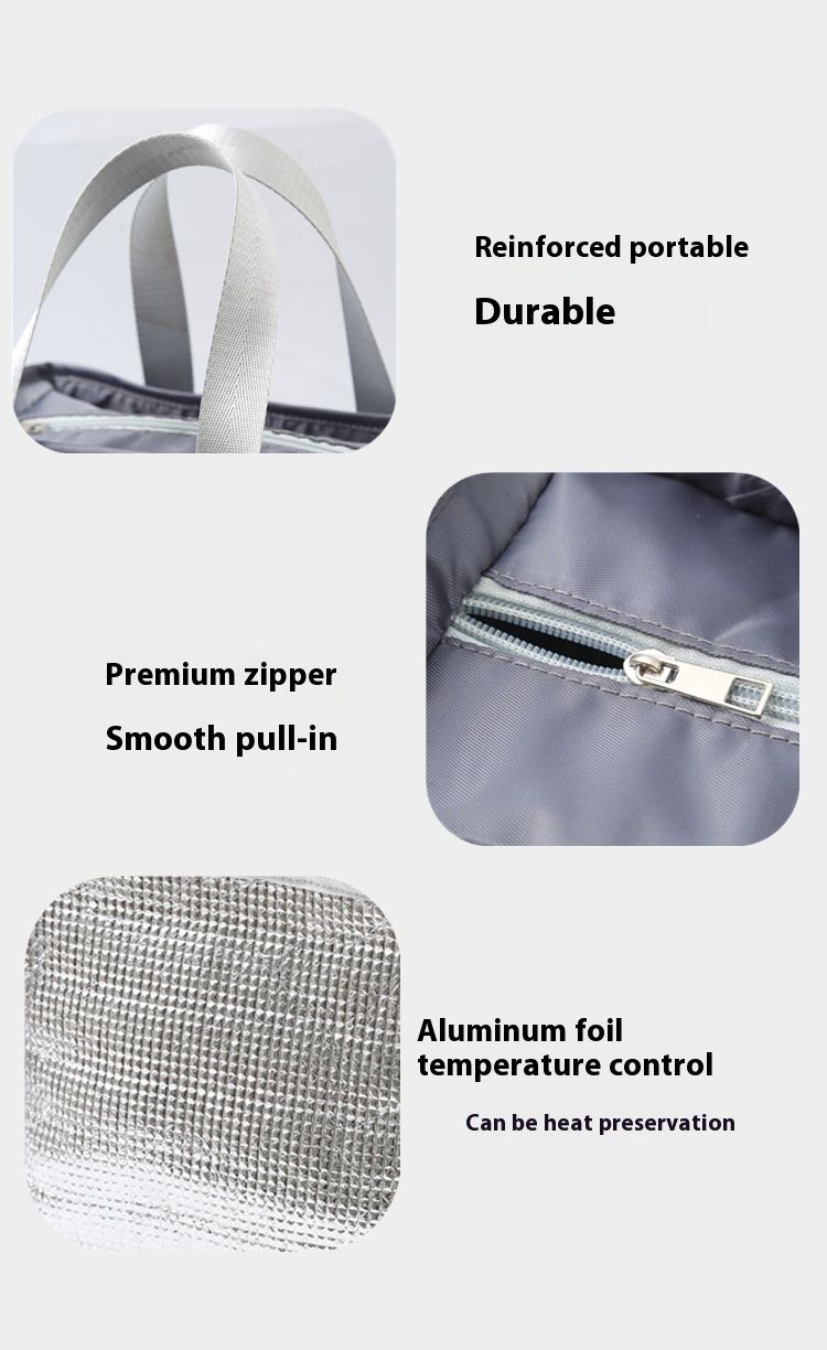 Lunchbox, isolierte Handtasche, für Büroangestellte, Studenten, wasserdicht, kleine Essenstasche, verdickte Bento-Tasche aus Aluminiumfolie mit Reisbeutel, groß_voghion.com