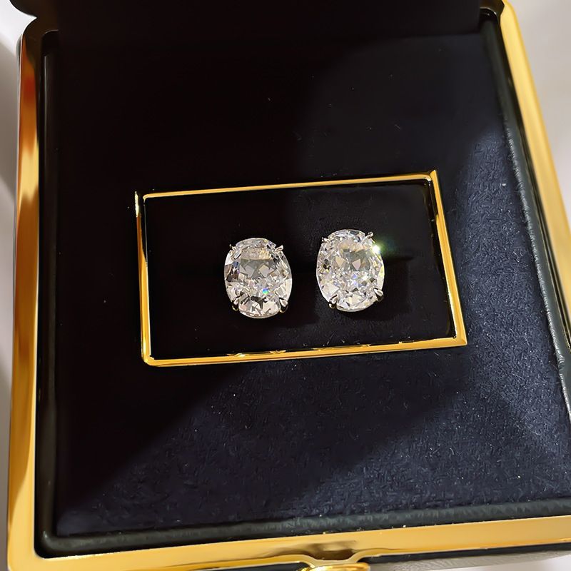 Damessieraden S925 Sterling Zilveren Oorbellen Verguld Zirkonia Optionele Kleur Damesoorbellen Licht Luxe En Veelzijdig Niche Design Oorbellen_voghion.com