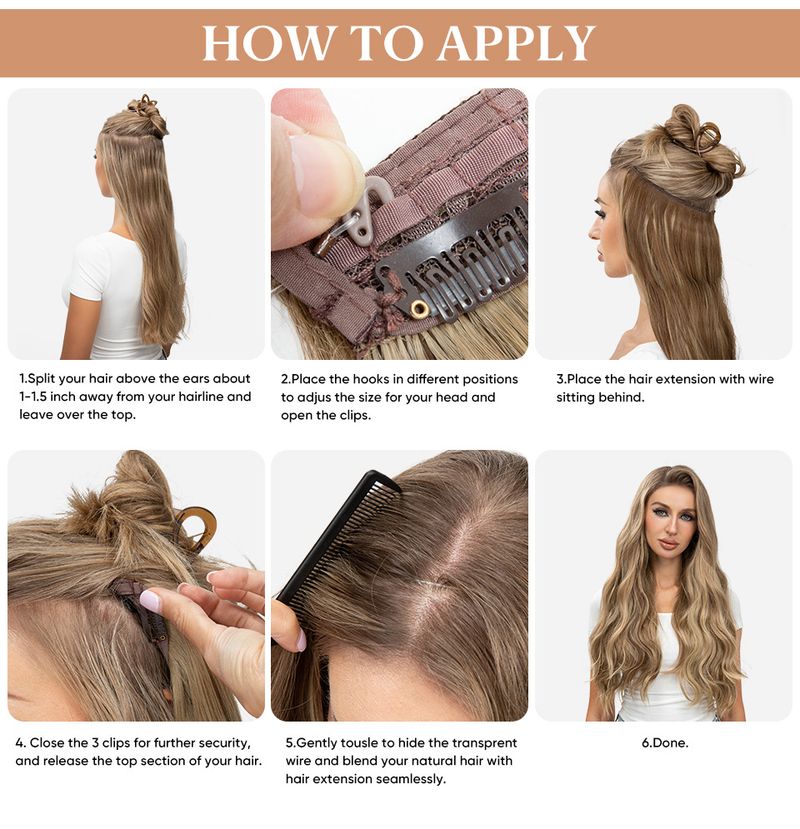 parrucca alla moda parrucca femminile pezzo unico pezzo di capelli Big Wave capelli lunghi e ricci pezzo di estensione dei capelli in fibra chimica senza cuciture_voghion.com