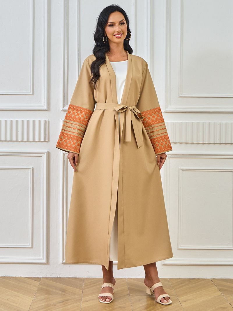 Sieviešu apģērbs Abaya Tuvo Austrumu musulmaņu modes elegants kardigans izšūta kleita sieviešu halāts_voghion.com
