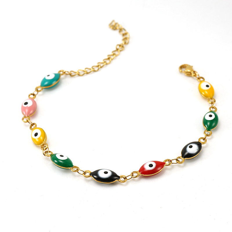 Turkish Stainless For Women Titanium Steel Oval Evil Eye Bracelet_voghion.com