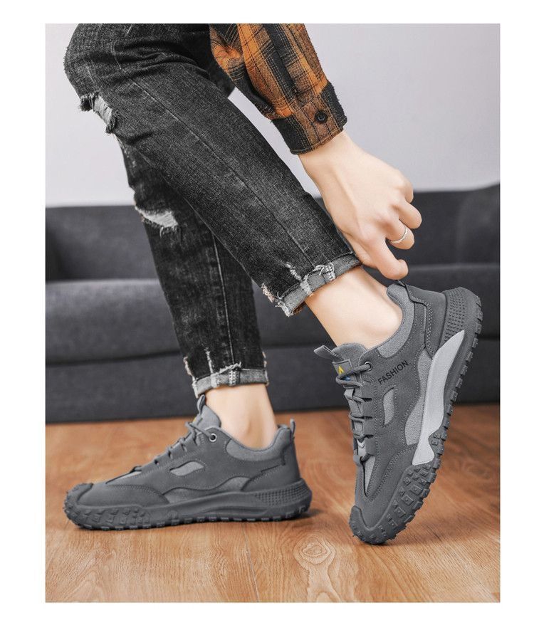 Wanderschuhe Herrenschuhe Frühling Baustelle Arbeit Rutschfeste Verschleißfeste Sportschuhe Casual Board Schuhe Arbeitsversicherung Schuhe_voghion.com