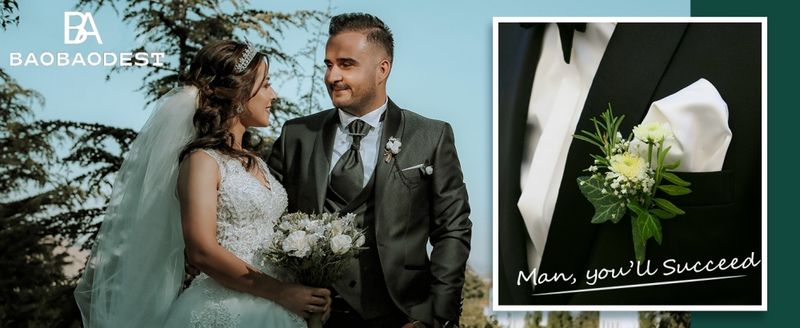 Maßgefertigter Slim Fit Leinenanzug in Beige/Blau für Herren – 2-teiliges Smoking-Set mit Revers für die Hochzeit, Blazer und Hose für den Bräutigam, Abschlussball-Paar_voghion.com