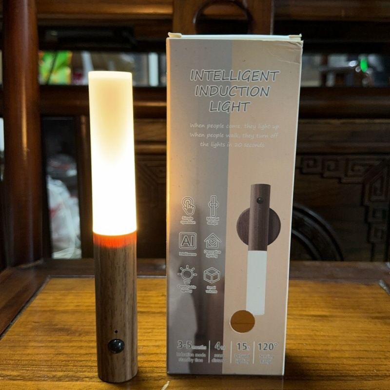 Kreativní, moderní, jednoduchá, inteligentní LED nabíjecí noční lampa se snímáním lidského těla, chodba na schodišti s akrylovou stěnou_voghion.com
