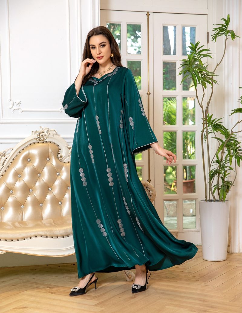 Eid muszlim parti ruha szatén abaya nőknek jalabiya ramadan hosszú ruhák abaya női gyémánt köntös kaftán vestidos largos 2025_voghion.com